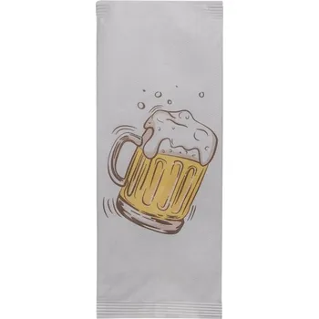 Papírový ubrousek Papírová kapsička na příbory Infibra New Beer, bílý ubrousek, 125ks