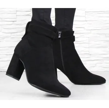 Dámská zimní obuv Cabin Kotníkové boty na podpatku H2086B černé 39