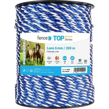 Ohradník VNT Electronics Lano pro elektrický ohradník 6 cm x 200 m bílá/modrá