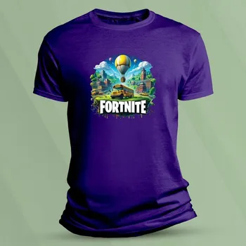 Dětské tričko s potiskem Fortnite autobus velikost 140 (9-11 let) Purpurová