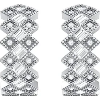 Náušnice Stříbrné kruhové náušnice s diamanty Helle