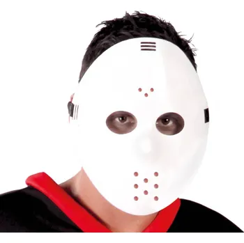Karnevalový doplněk Bílá hokejová maska