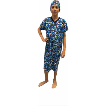 Dámské noční prádlo Rozárka Chlapecká noční košile K1 vánoční sobík modrá Barva: Modrá, Velikost: 150