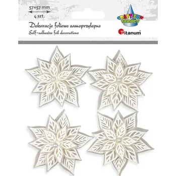 Vánoční dekorace Titanum Samolepky, vánoční růže, bílé, 4 ks/ARCH