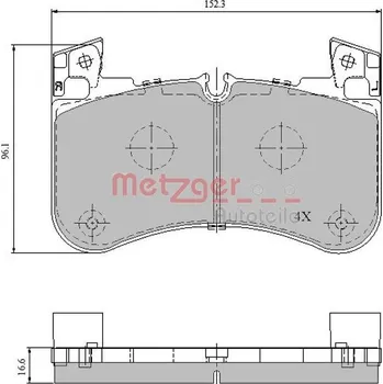 Brzdová destička Sada brzdových destiček, kotoučová brzda METZGER 1170947