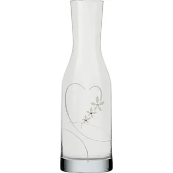 Karafa na víno s krystaly Preciosa 1200 ml dekor srdce