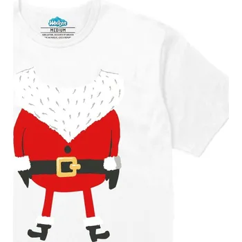 Pánské tričko Pánské tričko Kostým Santy Clause (Velikost: S, Barva: Bílá)