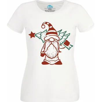 Dámské tričko Dámské tričko Kouzelný Vánoční Skřítek (Velikost: XXL, Barva: Bílá)