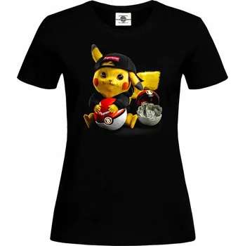 Pánské tričko Tričko Pikachu | Bowl Druh: Dámské, Barva: Černá, Velikost: M