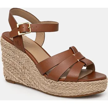 Dámská obuv Kožené sandály Lauren Ralph Lauren Soffia Espdr 802953961001.200 hnědá 88X, EUR 40.5