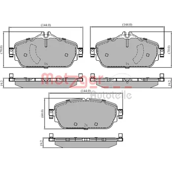Brzdová destička Sada brzdových destiček, kotoučová brzda METZGER 1170853