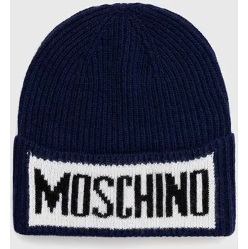 Čepice Vlněná čepice Moschino černá barva, z husté pleteniny M5540.60077 59X, vel. ONE SIZE