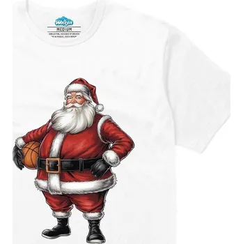 Pánské tričko Pánské tričko Santa Basketbalista (Velikost: XL, Barva: Bílá)