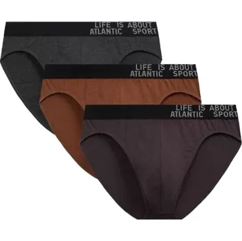 Slipy Kalhotky Atlantic 3MP-209/25 A'3 S-2XL šedočervenohnědá S