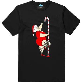 Pánské tričko Pánské tričko Sexy Santova Žena u Tyče (Velikost: XXL, Barva: Černá)