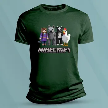 Dětské bavlněné tričko Minecraft pro holky velikost 116 Lahvově zelená