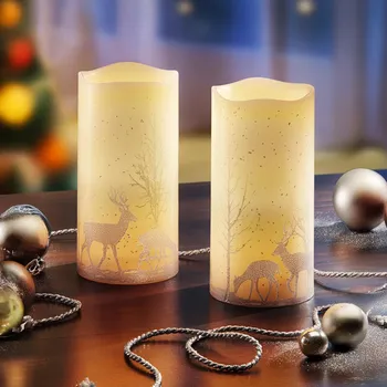 Svíčka Haushalt international LED Vosková svíčka s potiskem, 2 ks 492321