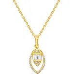 Stříbrný přívěsek mandlového tvaru s diamanty Einar