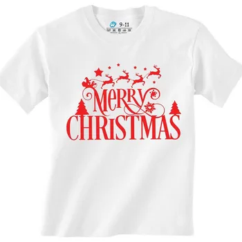 Chlapecké tričko Dětské tričko Veselé Santovy Vánoce Merry Christmas (Velikost: 3-4, Barva: Bílá)