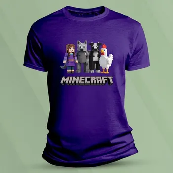 Dětské bavlněné tričko Minecraft pro holky velikost 128 Purpurová