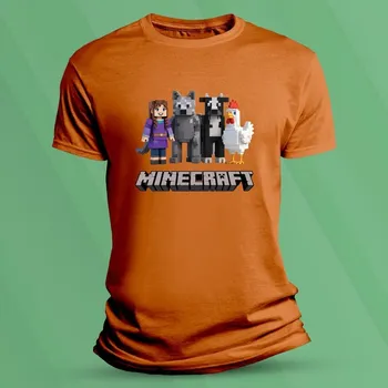 Dětské bavlněné tričko Minecraft pro holky velikost 128 Oranžová