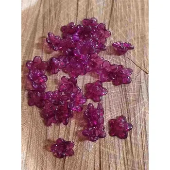 Korálek Plastové korálky zvoneček 12 mm 100 ks barva cyklámen