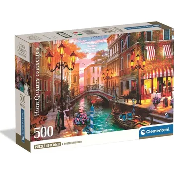 Puzzle Clementoni - Puzzle 500 Západ slunce nad Benátkami