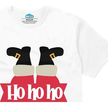 Pánské tričko Pánské tričko Santa zaseknutý v Komíně Ho Ho Ho (Velikost: S, Barva: Bílá)