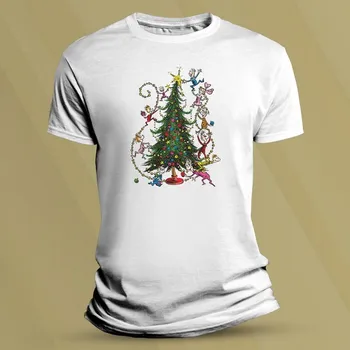 Chlapecké tričko Dětské bavlněné tričko Grinch stromeček Bílá velikost M