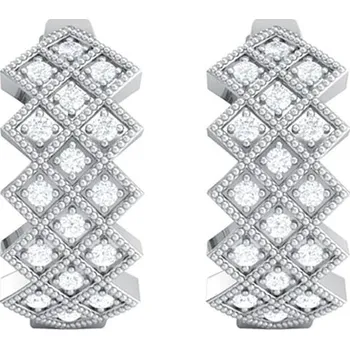 Náušnice Stříbrné kruhové náušnice s diamanty Audhild