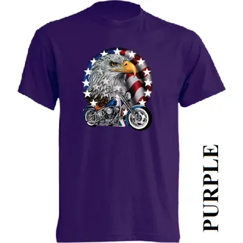 Pánské tričko levne-bavlnene-tricko-potisk-americky-chopper Barva: Purple - purpurová, velikost: M