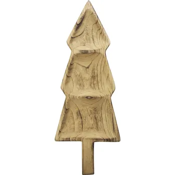 MADAM STOLTZ Dřevěný tác ve tvaru stromečku Paulownia 62 cm