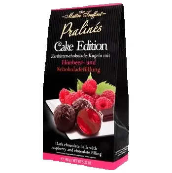 Čokoláda Maitre Truffout pralinky z hořké čokolády s malinami 'Cake Edition' 148g (Maitre Truffout pralinky z hořké čokolády s malinami 'Cake Edition' 148g)