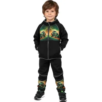 Chlapecký softshellový komplet s fleecem Traktor – bunda a kalhoty, černý EDX100 Velikost: 122, Barva: Černá