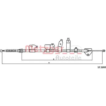 Lanko parkovací brzdy Tažné lanko, parkovací brzda METZGER 17.1097