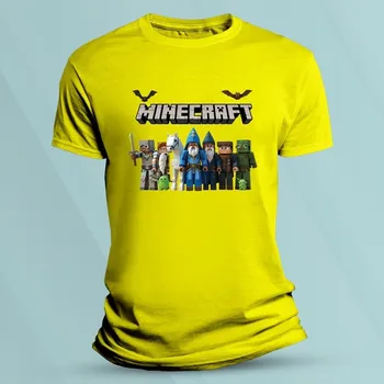 Dětská móda Dětské tričko s potiskem Minecraft postavičky Žlutá velikost 116 (5-6 let)