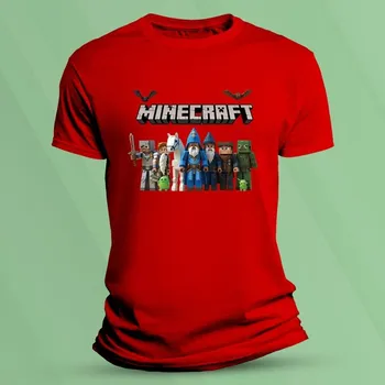 Dětské tričko s potiskem Minecraft postavičky Červená velikost 104 (3-4 roky)