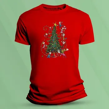 Dětské bavlněné tričko Grinch stromeček Červená velikost 152 (12-13 let)