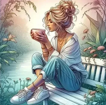 Diamantové malování Diamantové malování - Čas pro sebe (50 x 50)