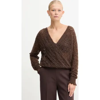 Pánský svetr Svetr s příměsí mohéru Twinset 252TT3200 hnědá 89X, vel. XS