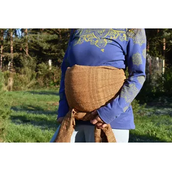 Šátek na nošení dítěte MEXICKÉ Rebozo - Tmavě Meruňková Teresa 320 x 65cm