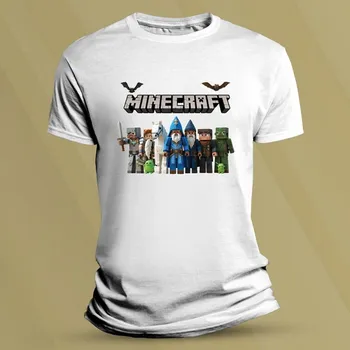 Chlapecké tričko Dětské tričko s potiskem Minecraft postavičky Bílá velikost 104 (3-4 roky)