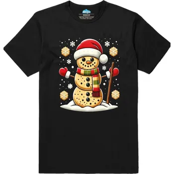 Pánské tričko Pánské tričko Perníčkový Sněhulák Cookies Snowman (Velikost: XL, Barva: Černá)