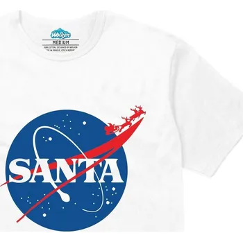 Pánské tričko Pánské tričko SANTA ve Vesmíru NASA (Velikost: L, Barva: Bílá)