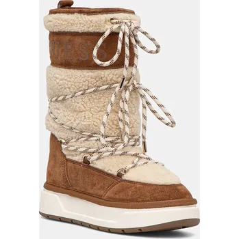 Dámská zimní obuv Sněhule Guess UNDELA2 hnědá barva, FLFUN2 FUR11 FLFUN2.FUR11.IVORY 88X, EUR 38