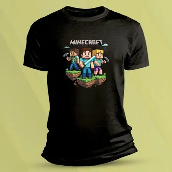 Dětské tričko s potiskem Minecraft ostrov Černá velikost 116 (5-6 let)