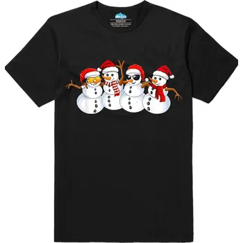 Pánské tričko Pánské tričko Vánoční Parta Sněhuláků (Velikost: L, Barva: Černá)