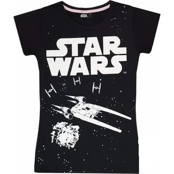 Dámské tričko Eplusm Dámské tričko STAR WARS krátký rukáv černé Barva: Černá, Velikost: XL