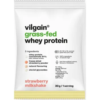 Protein Vilgain Grass-Fed Whey Protein – jahodový milkshake 30&nbsp;g