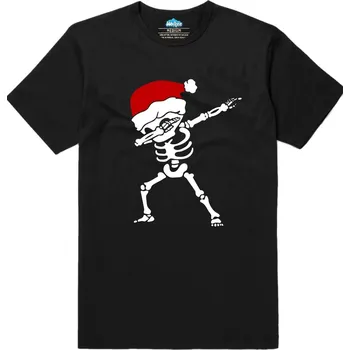 Pánské tričko Pánské tričko Vánoční Dabující Kostlivec (Velikost: L, Barva: Černá)
